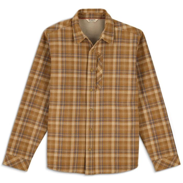 Simms Coldweather Shacket Schooner Plaid:bronzeback